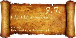 Fülöp Tercia névjegykártya